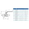 tabella dimensioni Valvola a sfera F/F in ottone a leva e passaggio totale Riv irrifarma.it