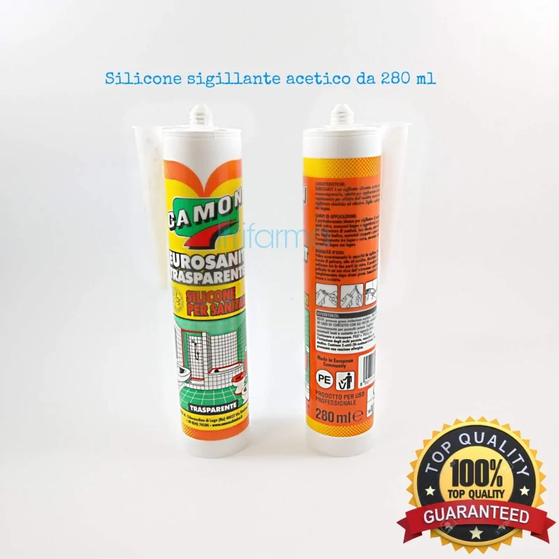 Cartuccia silicone trasparente acetico da 280 ml irrifarma.it