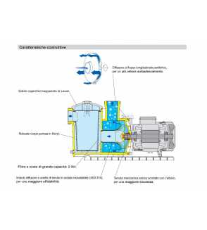 Dettagli costruttivi Pompa per piscina Calpeda MPCM61 220V 2 Hp 34 m3 irrifarma.it