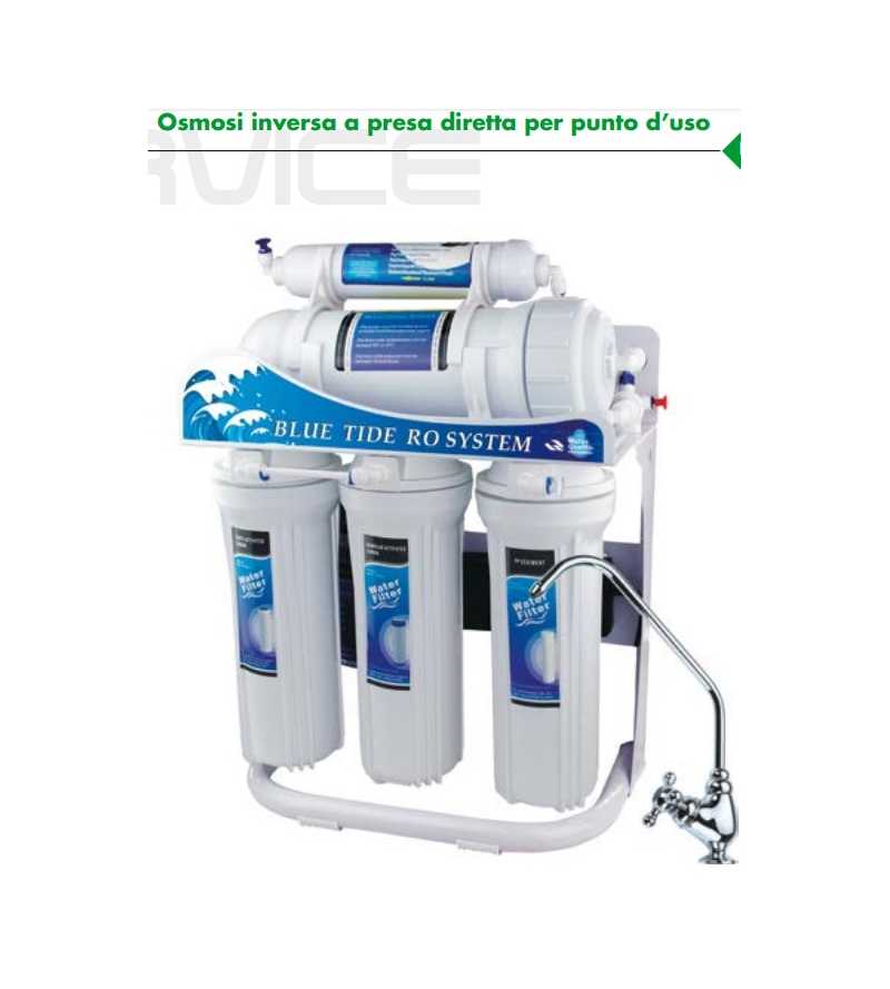 Depuratore acqua osmosi inversa 5 stadi 75GPD sotto lavello