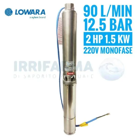 Caratteristiche tecniche Pompa sommersa Lowara 4GS15M 2 Hp Pompa immersione 220V irrifarma.it