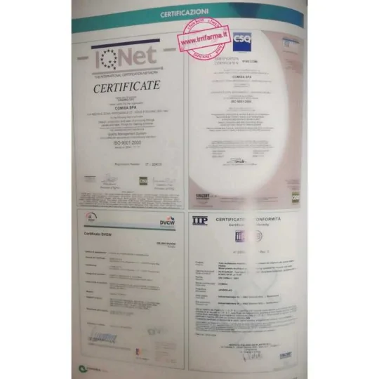 Certificazioni Tubo Multistrato acqua Isolato 16 mm 50 mt Comisa irrifarma.it