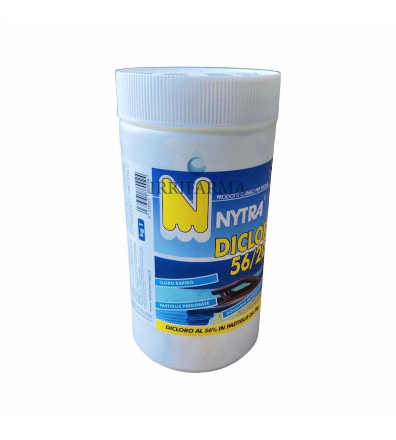 Pastiglie cloro piscina da 20 gr Nytra Dicloro 56/20 1 Kg irrifarma.it