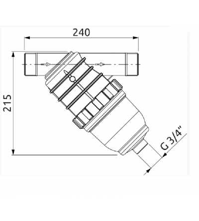 Dimensioni Filtro acqua a rete inox 50 mesh inclinato filettato 1" 1/2 per irrigazione irrifarma.it