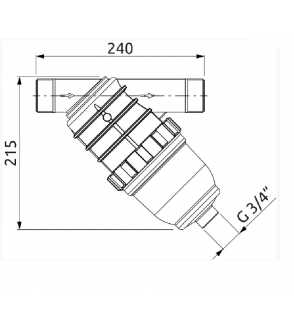 Dimensioni Filtro acqua a rete inox 50 mesh inclinato filettato 1" 1/2 per irrigazione irrifarma.it