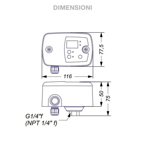 dimensioni Pressostato autoclave regolabile Digitale Coelbo Switchmatic 2 per pompa monofase irrifarma.it