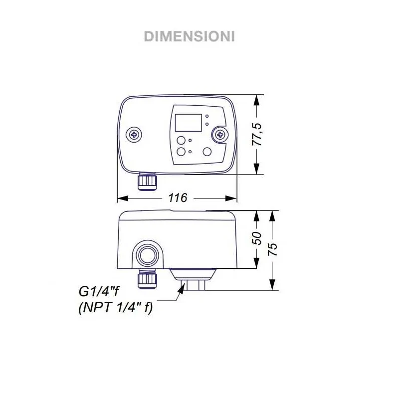 dimensioni Pressostato autoclave regolabile Digitale Coelbo Switchmatic 2 per pompa monofase irrifarma.it